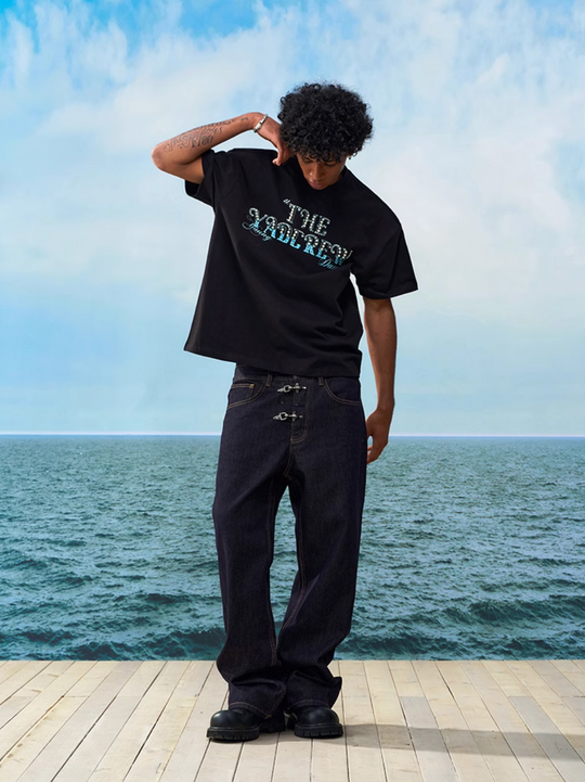 YADcrew Checkerboard Patchwork Pearl Logo Tee | Face 3 Face