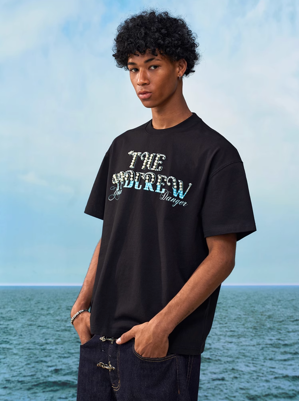 YADcrew Checkerboard Patchwork Pearl Logo Tee | Face 3 Face