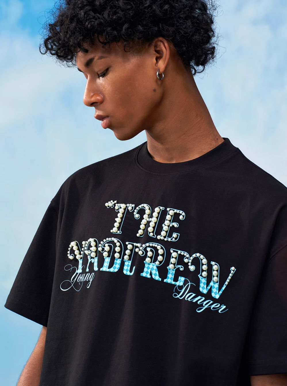 YADcrew Checkerboard Patchwork Pearl Logo Tee | Face 3 Face