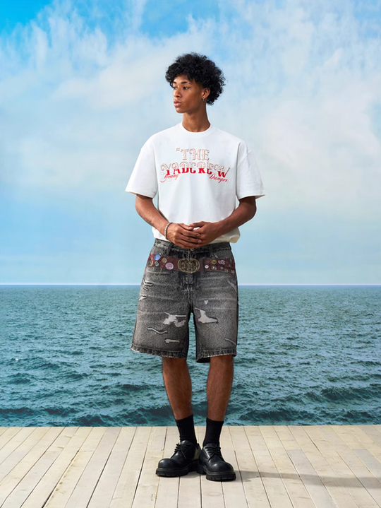 YADcrew Checkerboard Patchwork Pearl Logo Tee | Face 3 Face