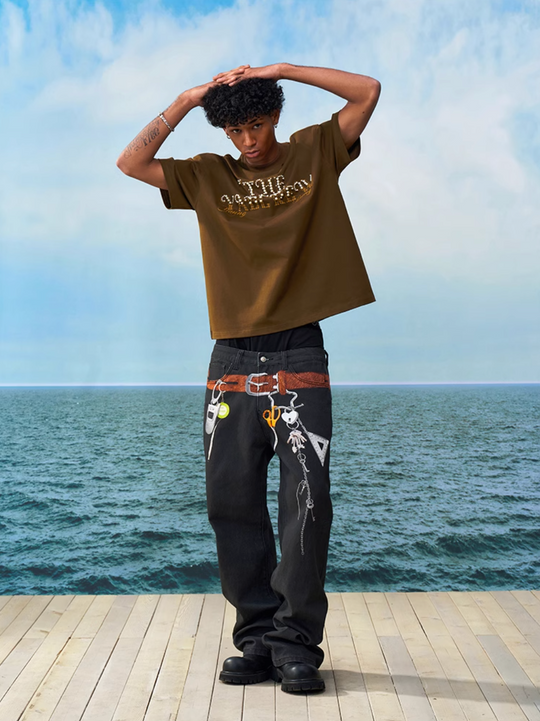 YADcrew Checkerboard Patchwork Pearl Logo Tee | Face 3 Face