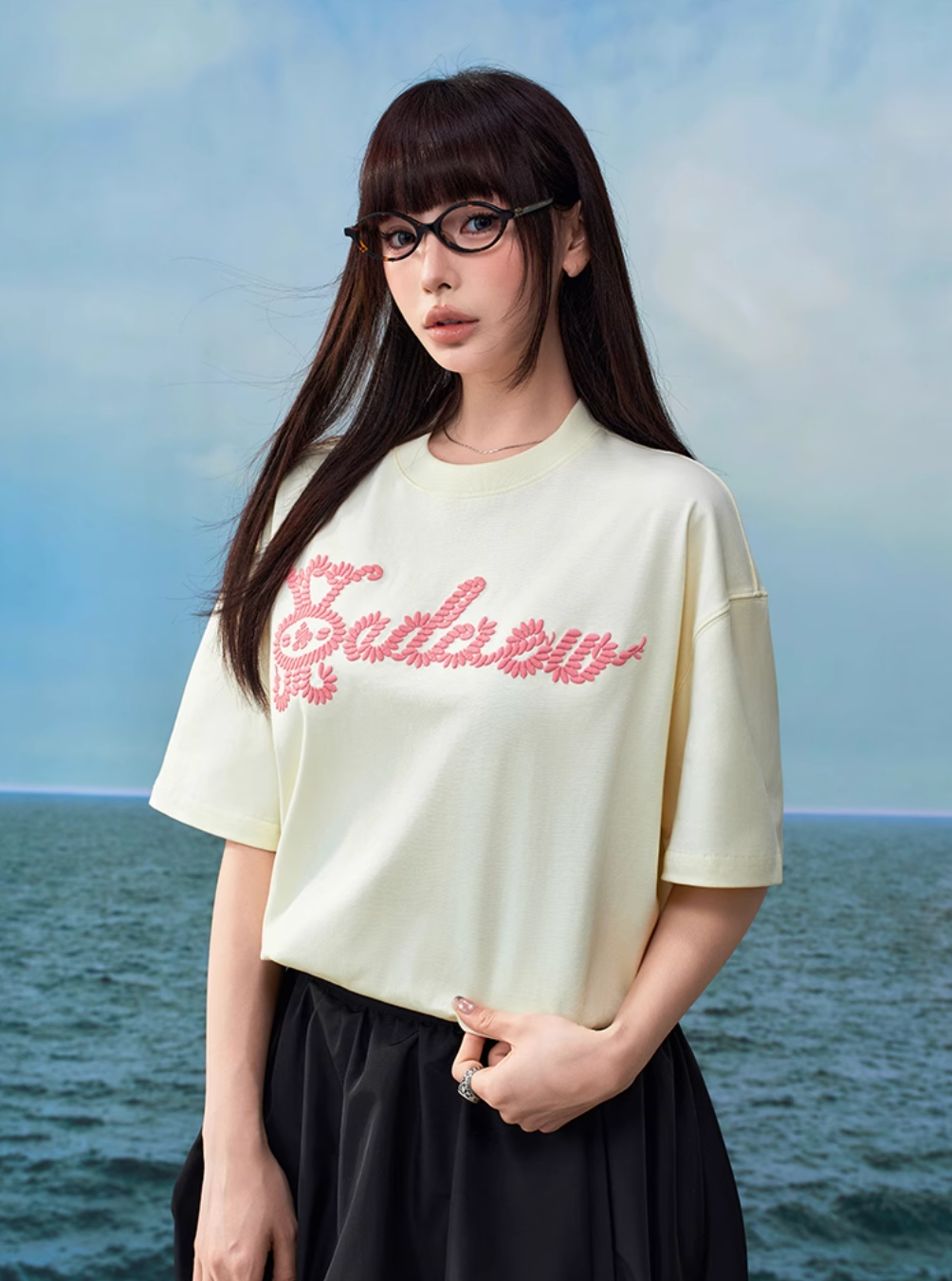 YADcrew Rope Knot 3D Needle Embroidered Logo Tee | Face 3 Face