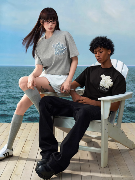 YADcrew Pearl Puzzle Patch Embroidered Tee | Face 3 Face