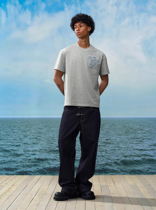 YADcrew Pearl Puzzle Patch Embroidered Tee | Face 3 Face