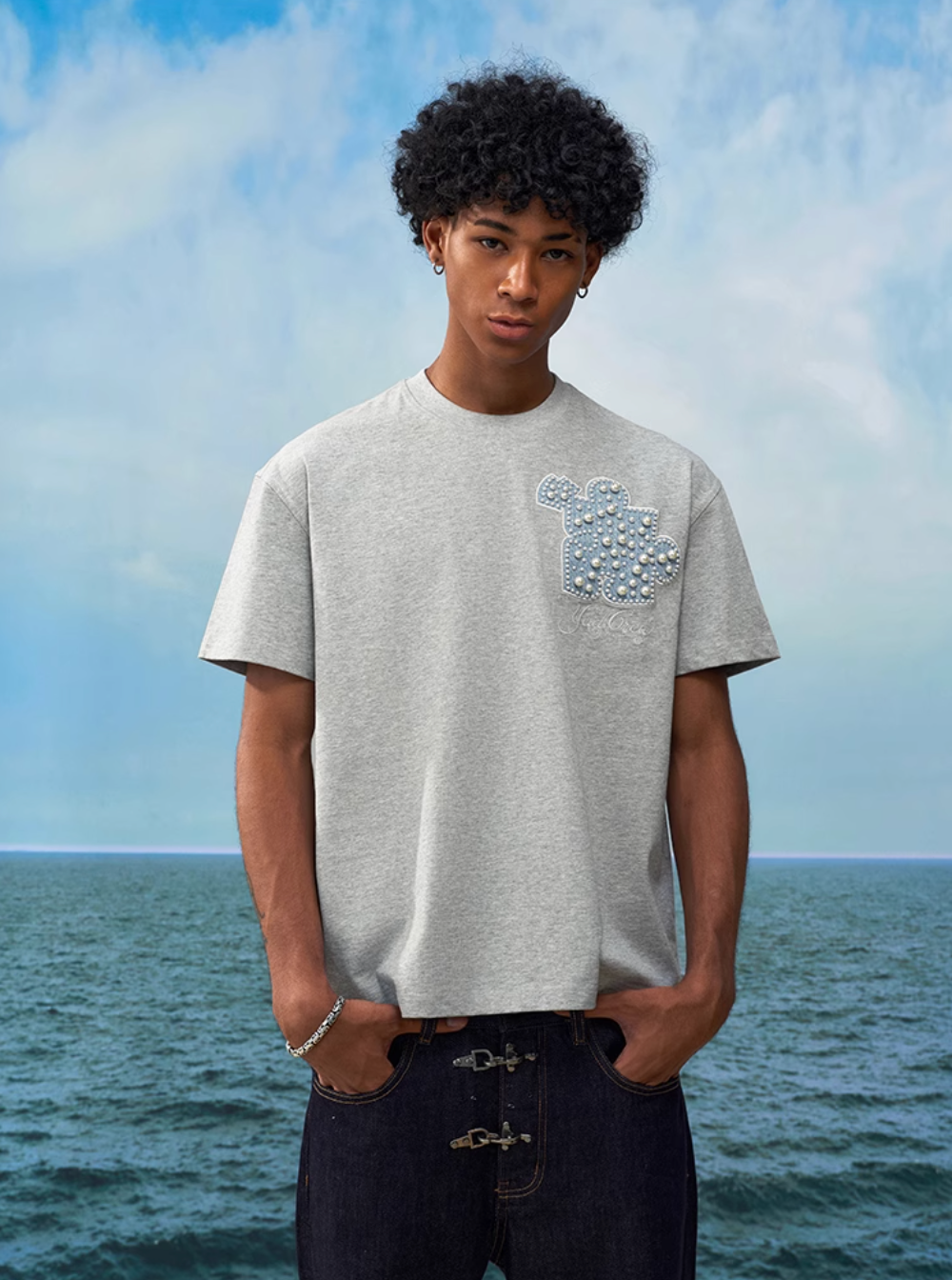YADcrew Pearl Puzzle Patch Embroidered Tee | Face 3 Face
