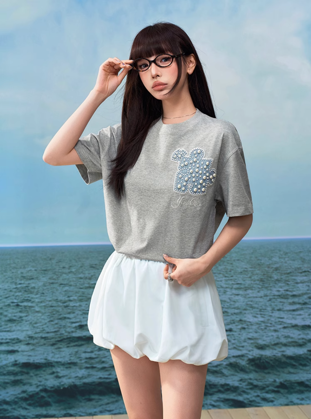 YADcrew Pearl Puzzle Patch Embroidered Tee | Face 3 Face