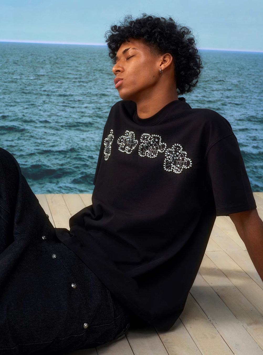 YADcrew Rhinestone Pearl Puzzle Logo Tee | Face 3 Face