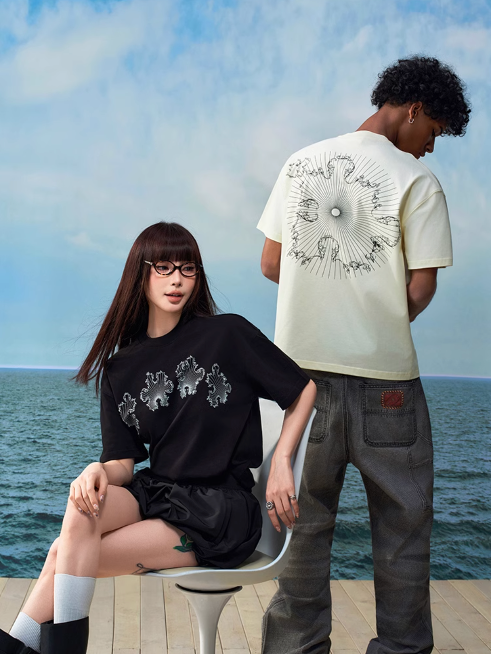 YADcrew Line Puzzle Logo Print Tee | Face 3 Face