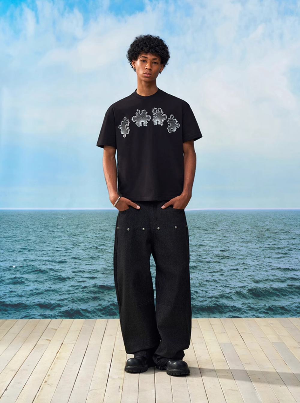 YADcrew Line Puzzle Logo Print Tee | Face 3 Face