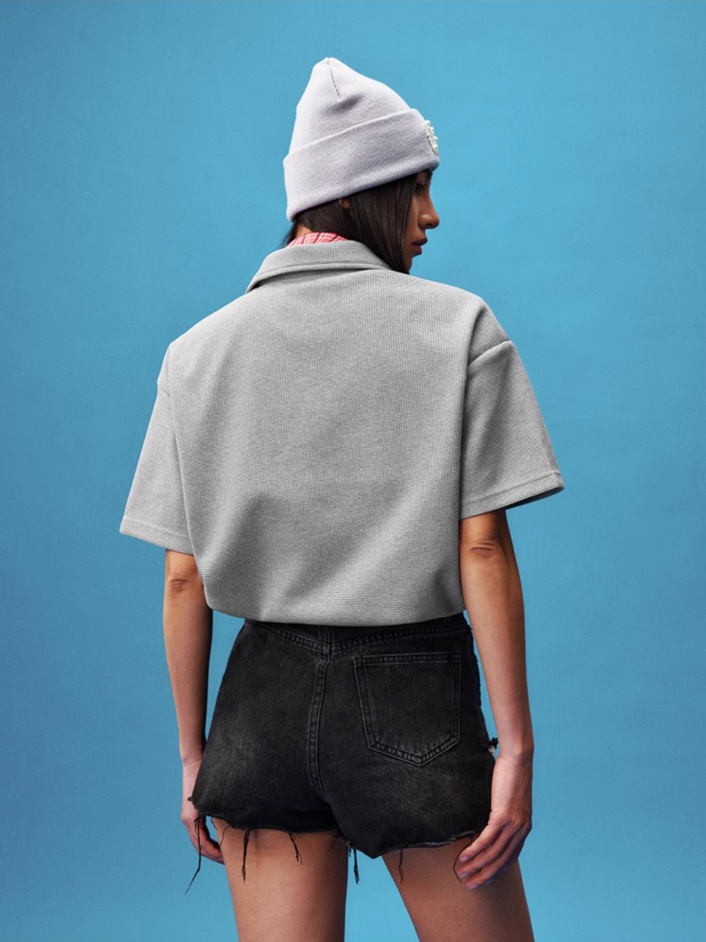 YADcrew Double Collar Layered Twisted Plaid Polo | Face 3 Face