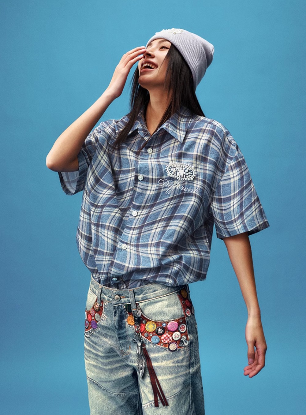 YADcrew Twisted Plaid Short Sleeve Shirt | Face 3 Face