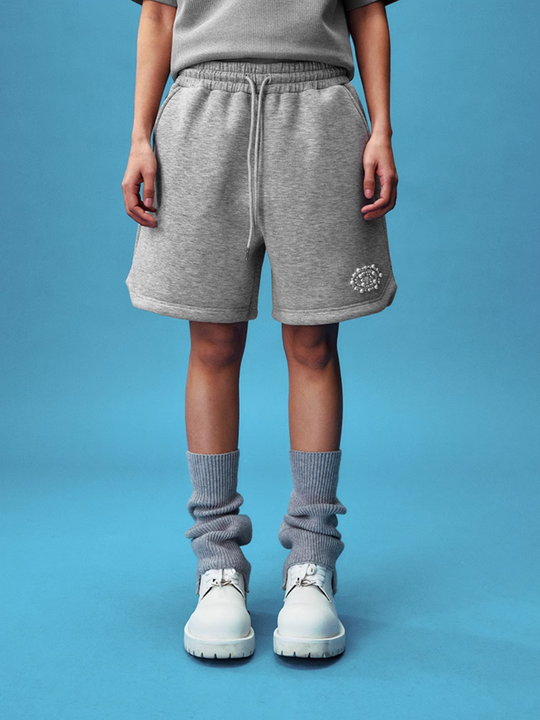 YADcrew Pearl Logo Puzzle Sweat Shorts | Face 3 Face