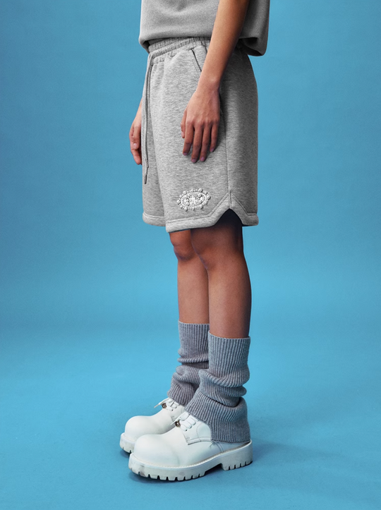 YADcrew Pearl Logo Puzzle Sweat Shorts | Face 3 Face