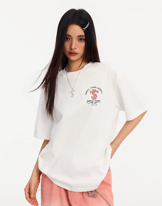 Small Town Kid Embroidered Logo Leather Label Tee | Face 3 Face