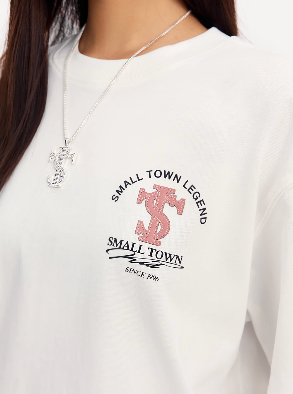 Small Town Kid Embroidered Logo Leather Label Tee | Face 3 Face