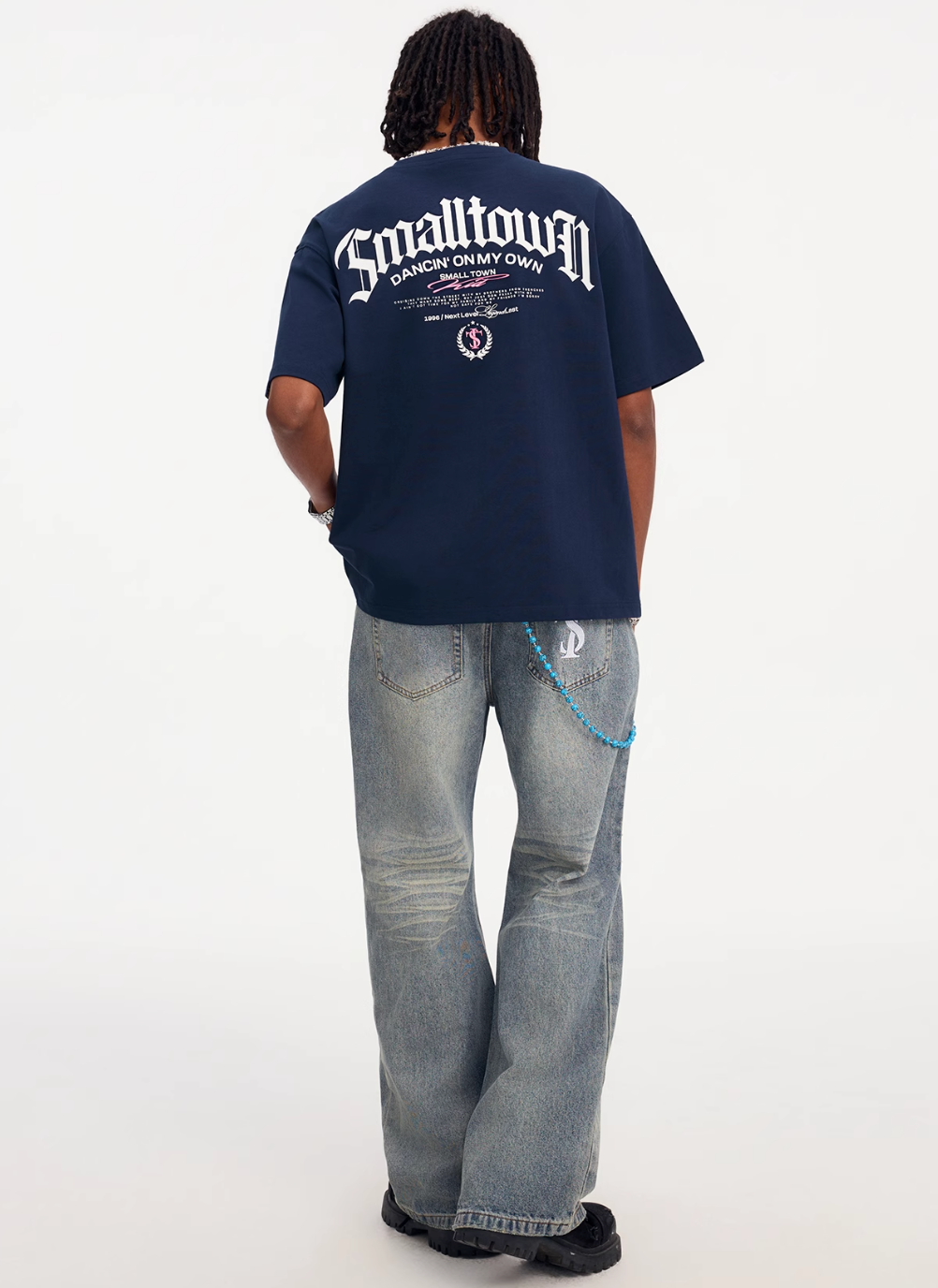 Small Town Kid Embroidered Logo Leather Label Tee | Face 3 Face