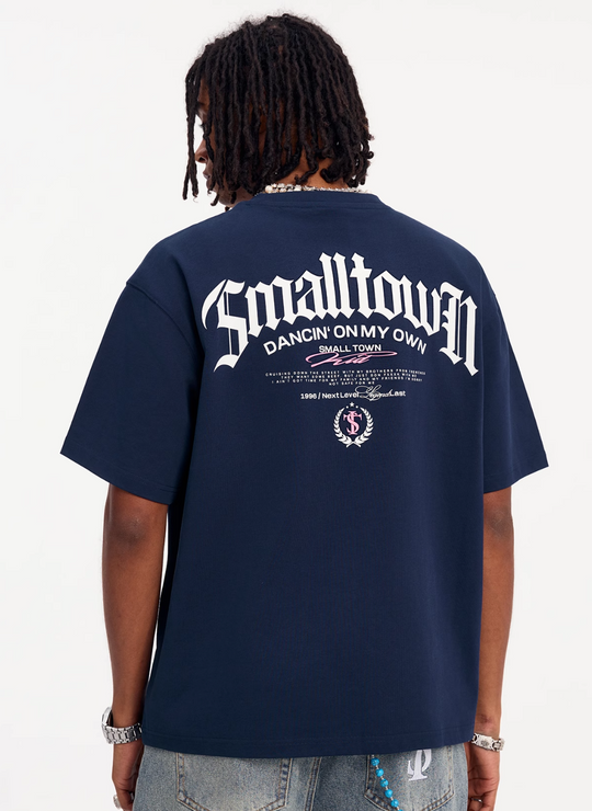 Small Town Kid Embroidered Logo Leather Label Tee | Face 3 Face