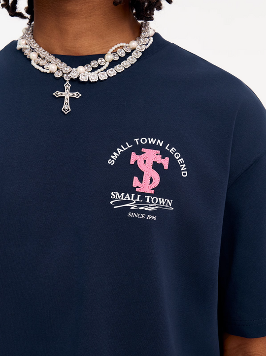 Small Town Kid Embroidered Logo Leather Label Tee | Face 3 Face