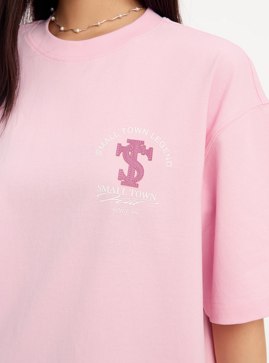 Small Town Kid Embroidered Logo Leather Label Tee | Face 3 Face