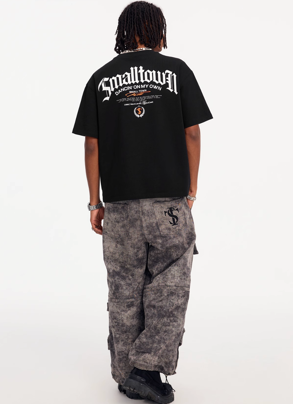 Small Town Kid Embroidered Logo Leather Label Tee | Face 3 Face