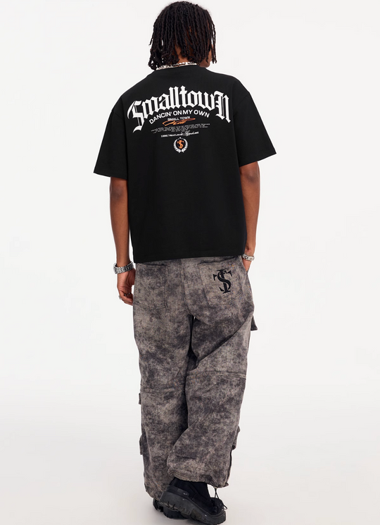 Small Town Kid Embroidered Logo Leather Label Tee | Face 3 Face