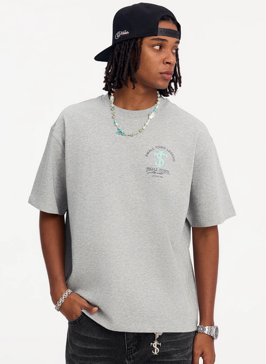 Small Town Kid Embroidered Logo Leather Label Tee | Face 3 Face