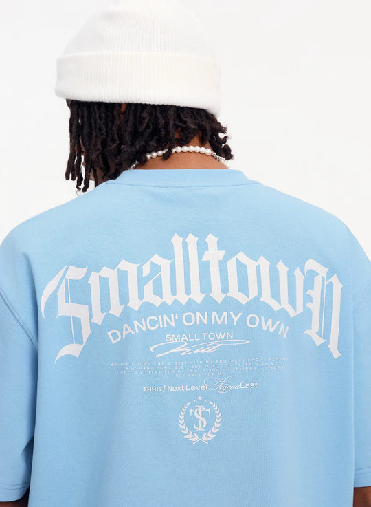 Small Town Kid Embroidered Logo Leather Label Tee | Face 3 Face