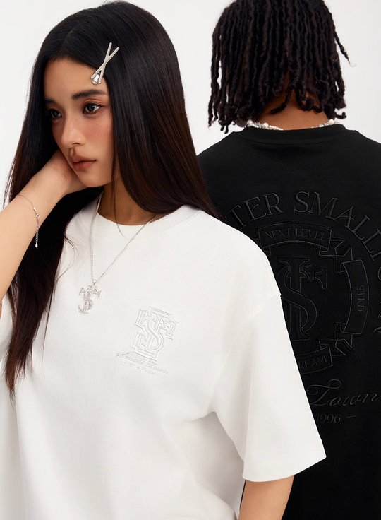 Small Town Kid Round Cross Patch Embroidered Tee | Face 3 Face