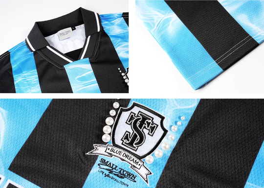 Small Town Kid Water Ripple Striped Polo Jersey | Face 3 Face