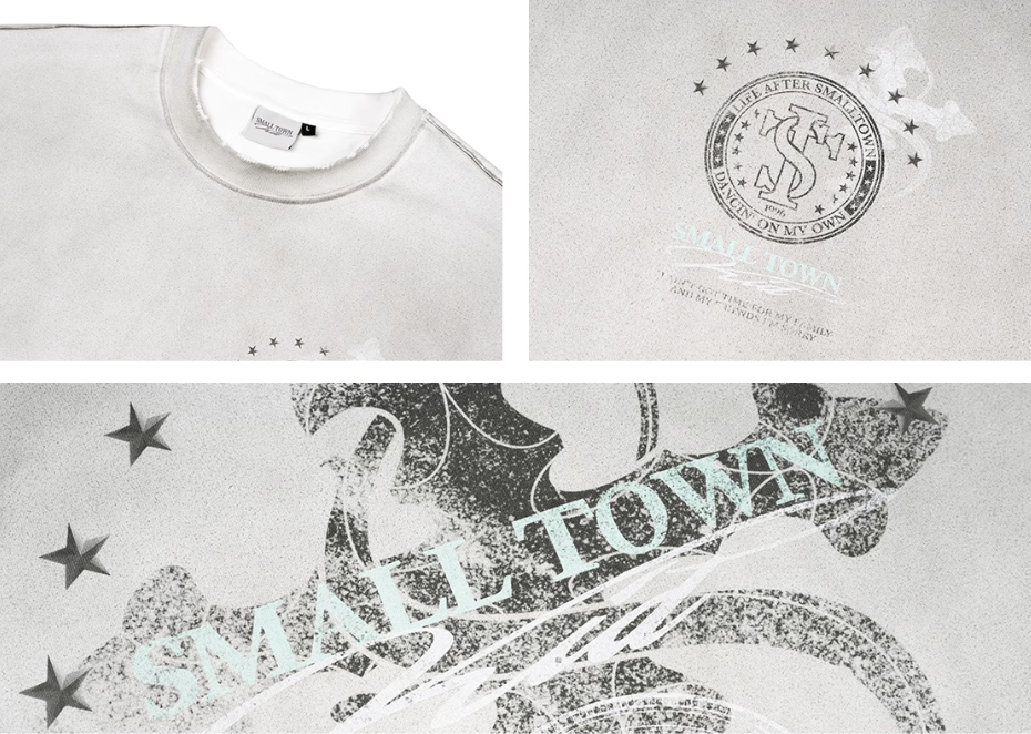 Small Town Kid Dirty Washed Star Cross Tee | Face 3 Face
