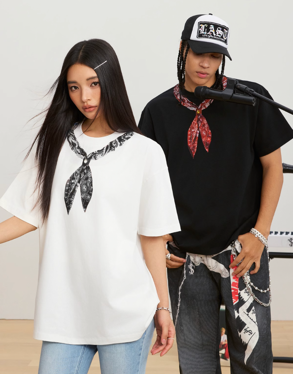 Small Town Kid Paisley Neck Scarf Print Tee | Face 3 Face