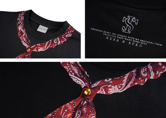 Small Town Kid Paisley Neck Scarf Print Tee | Face 3 Face