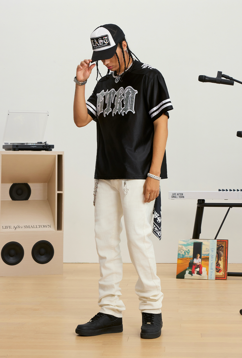 Small Town Kid Rhinestone Embroidered Hockey Jersey | Face 3 Face