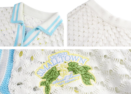 Small Town Kid Crochet-Knit Hawaiian Shirt Set | Face 3 Face