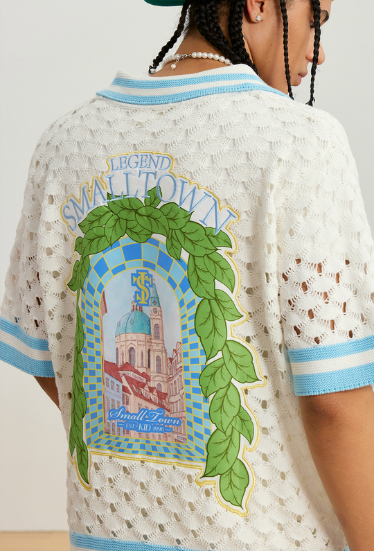 Small Town Kid Crochet-Knit Hawaiian Shirt Set | Face 3 Face