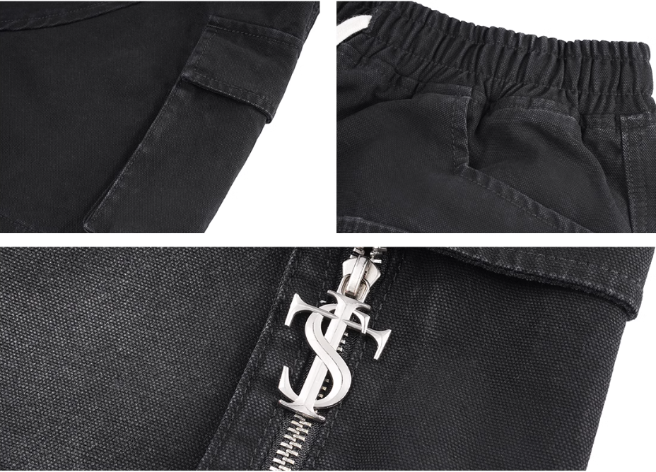 Small Town Kid Washed Denim Utility Cargo Shorts | Face 3 Face