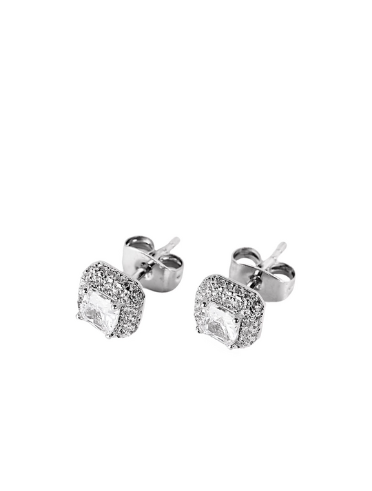 Small Town Kid Cubic Zirconia Cube Stud Earrings | Face 3 Face