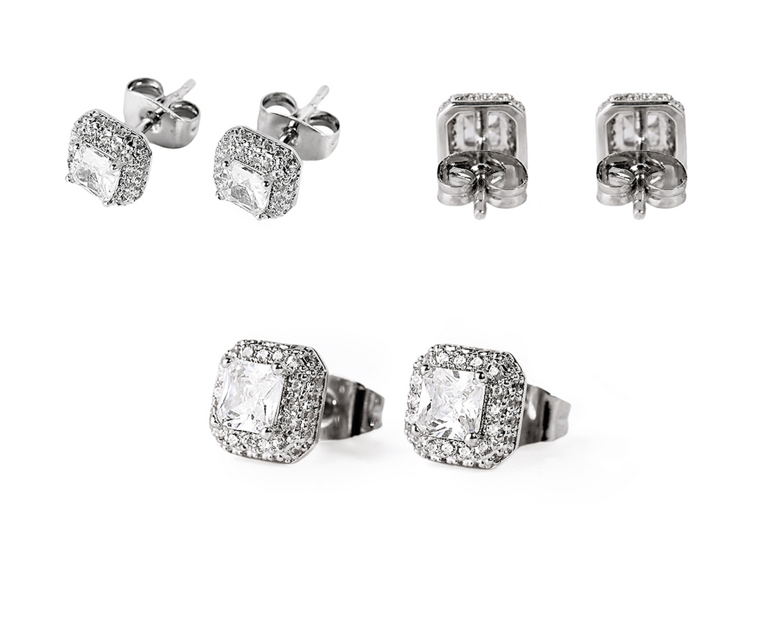 Small Town Kid Cubic Zirconia Cube Stud Earrings | Face 3 Face