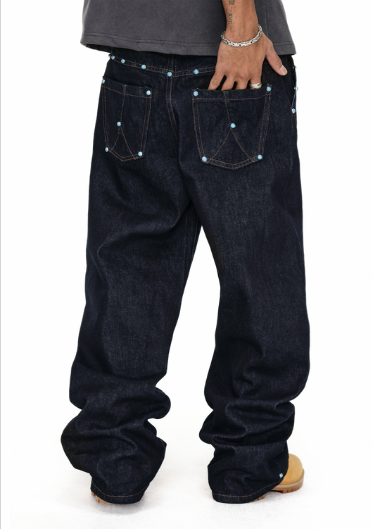 ANTIDOTE Blue Stone Studded Jeans | Face 3 Face