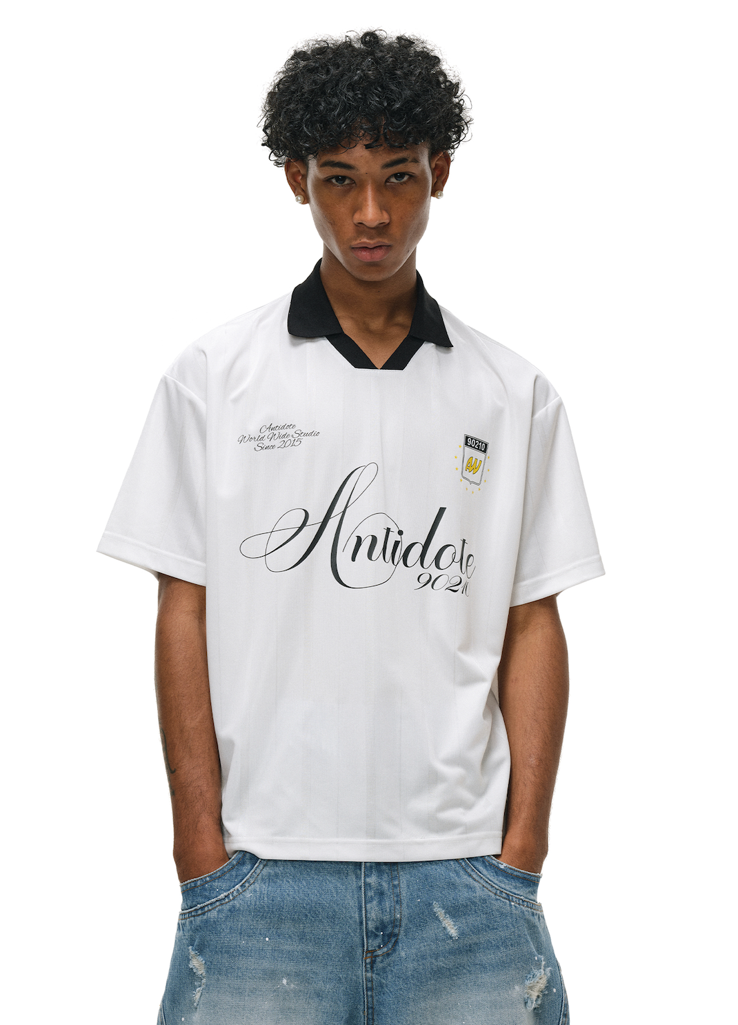 ANTIDOTE Striped Jersey Polo | Face 3 Face