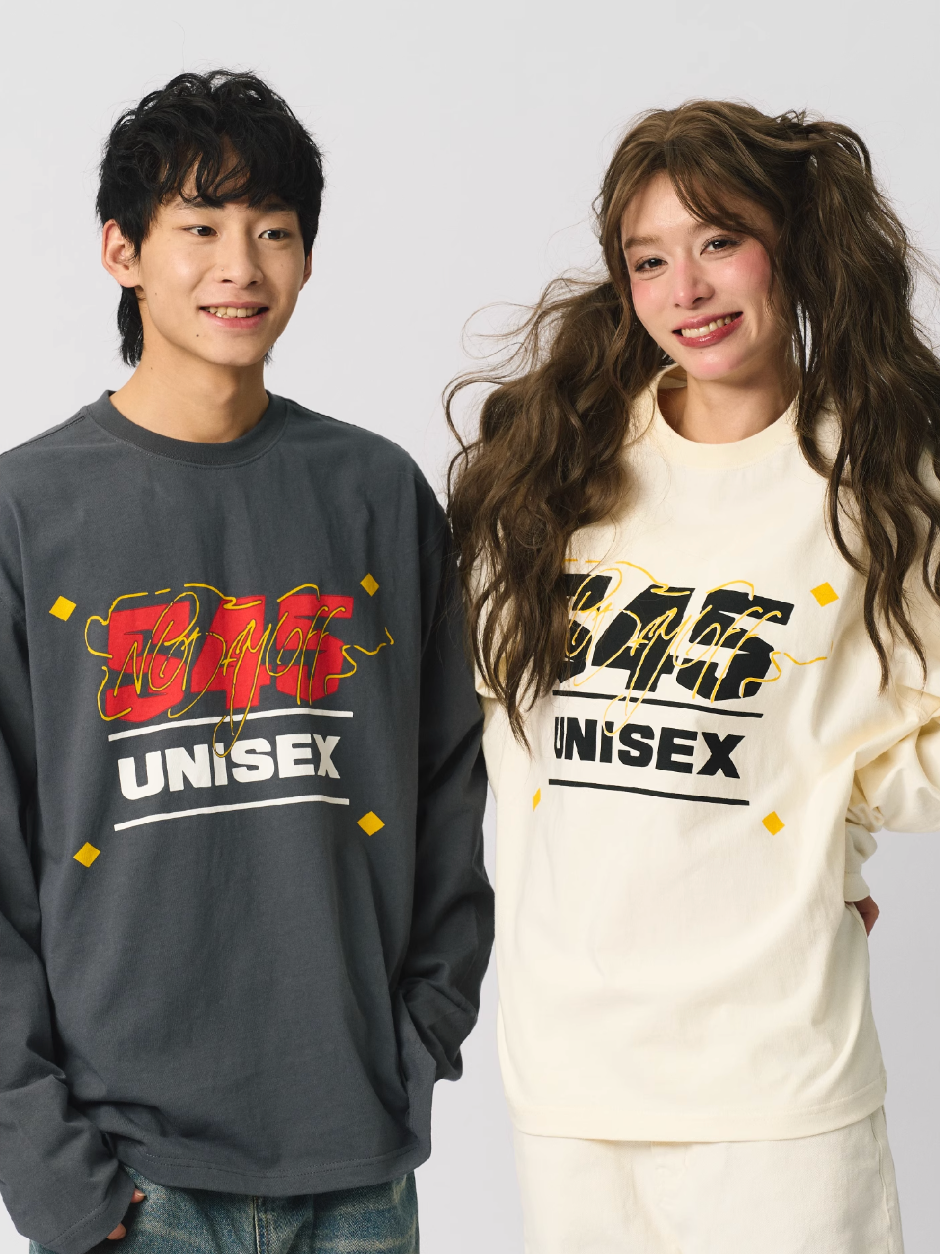 S45 Basic Letter Logo Printed Long-Sleeve Tee | Face 3 Face