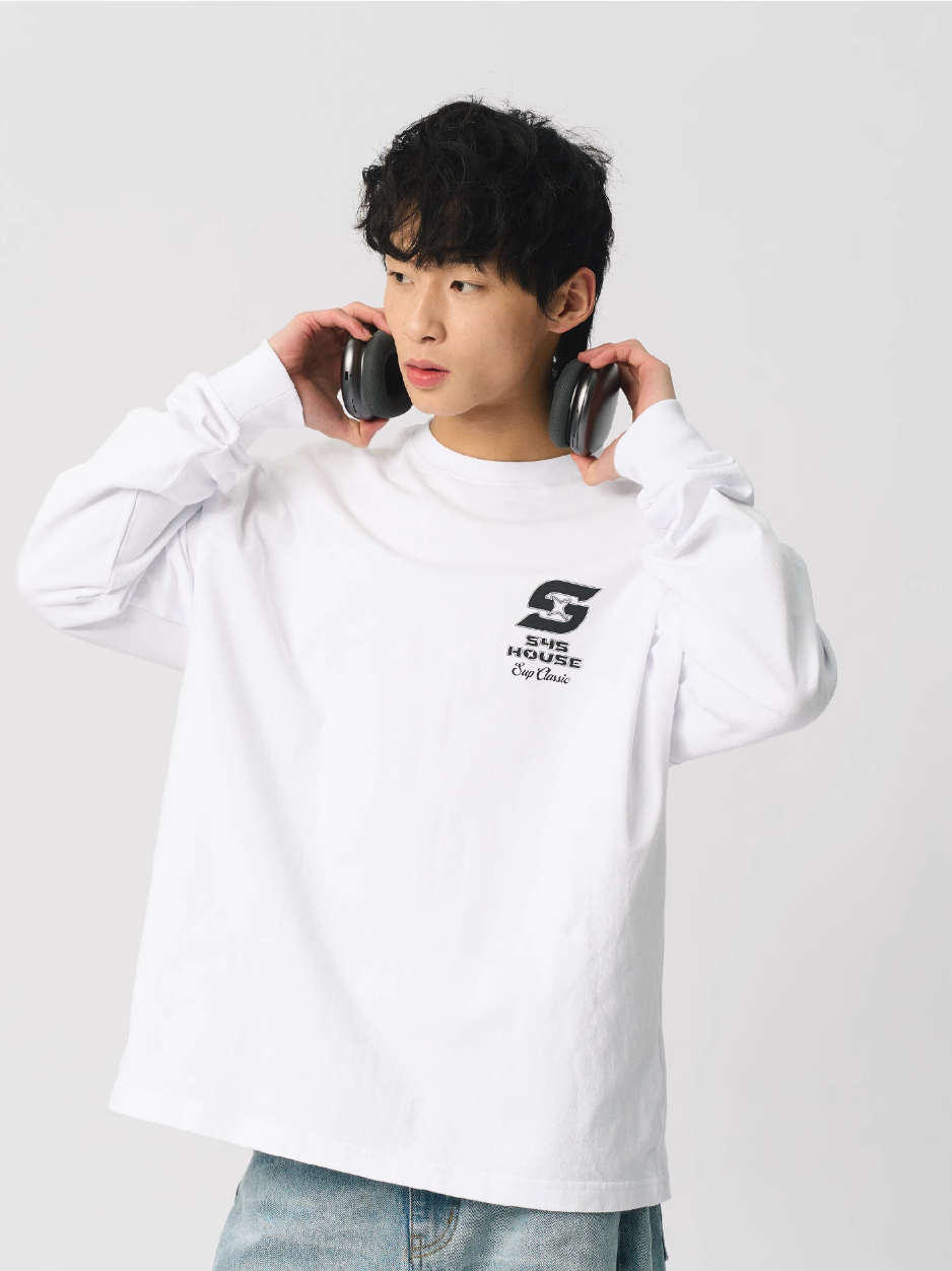 S45 S-Label Basic Logo Printed Long-Sleeve Tee | Face 3 Face