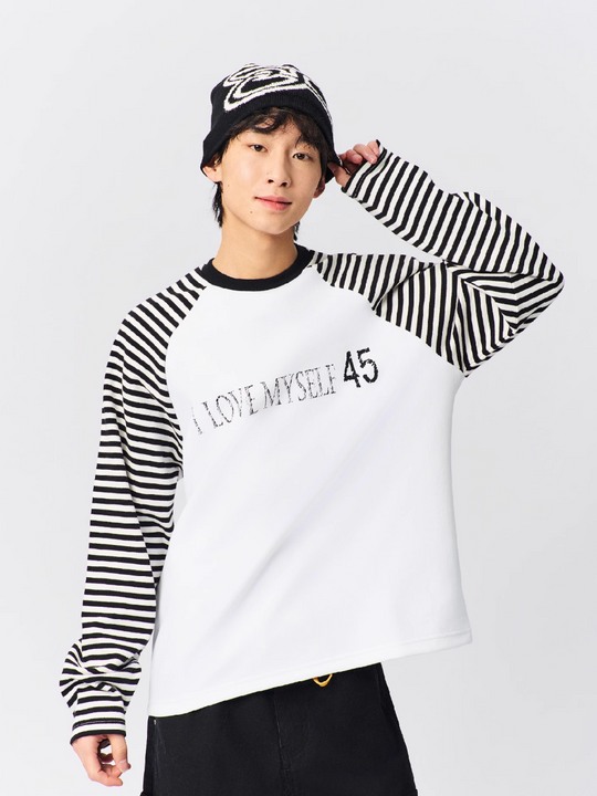 S45 Striped Raglan Sleeve Long-Sleeve Tee | Face 3 Face