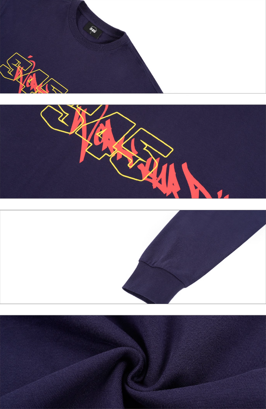 S45 Graffiti Font Typography Long-Sleeve Tee | Face 3 Face