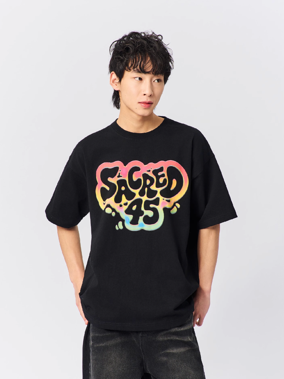 S45 Rainbow Gradient Logo Printed Tee | Face 3 Face