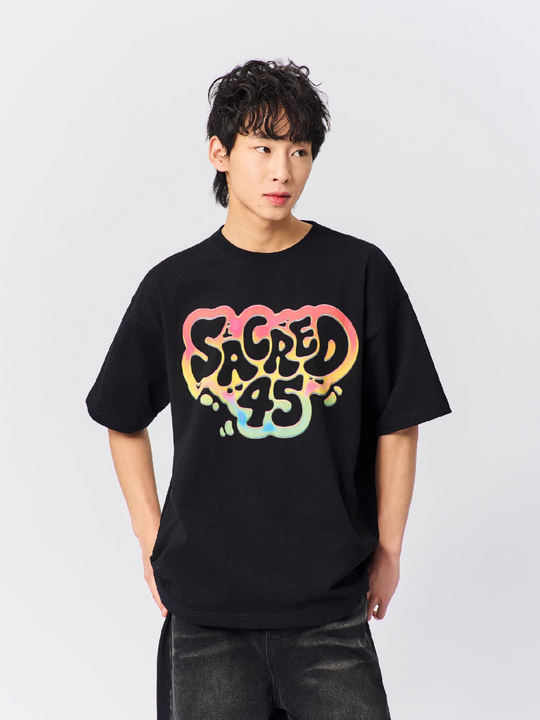 S45 Rainbow Gradient Logo Printed Tee | Face 3 Face