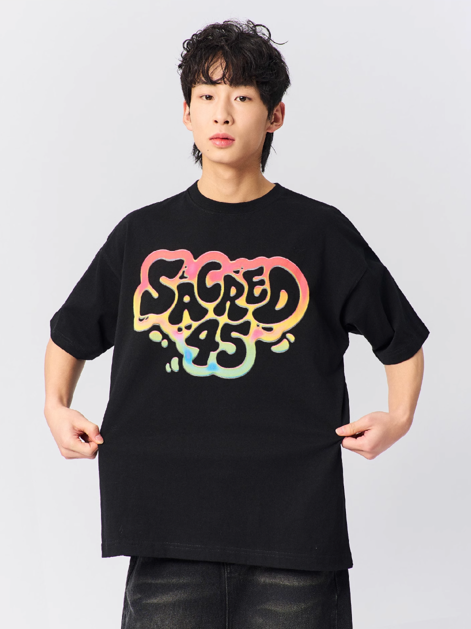 S45 Rainbow Gradient Logo Printed Tee | Face 3 Face