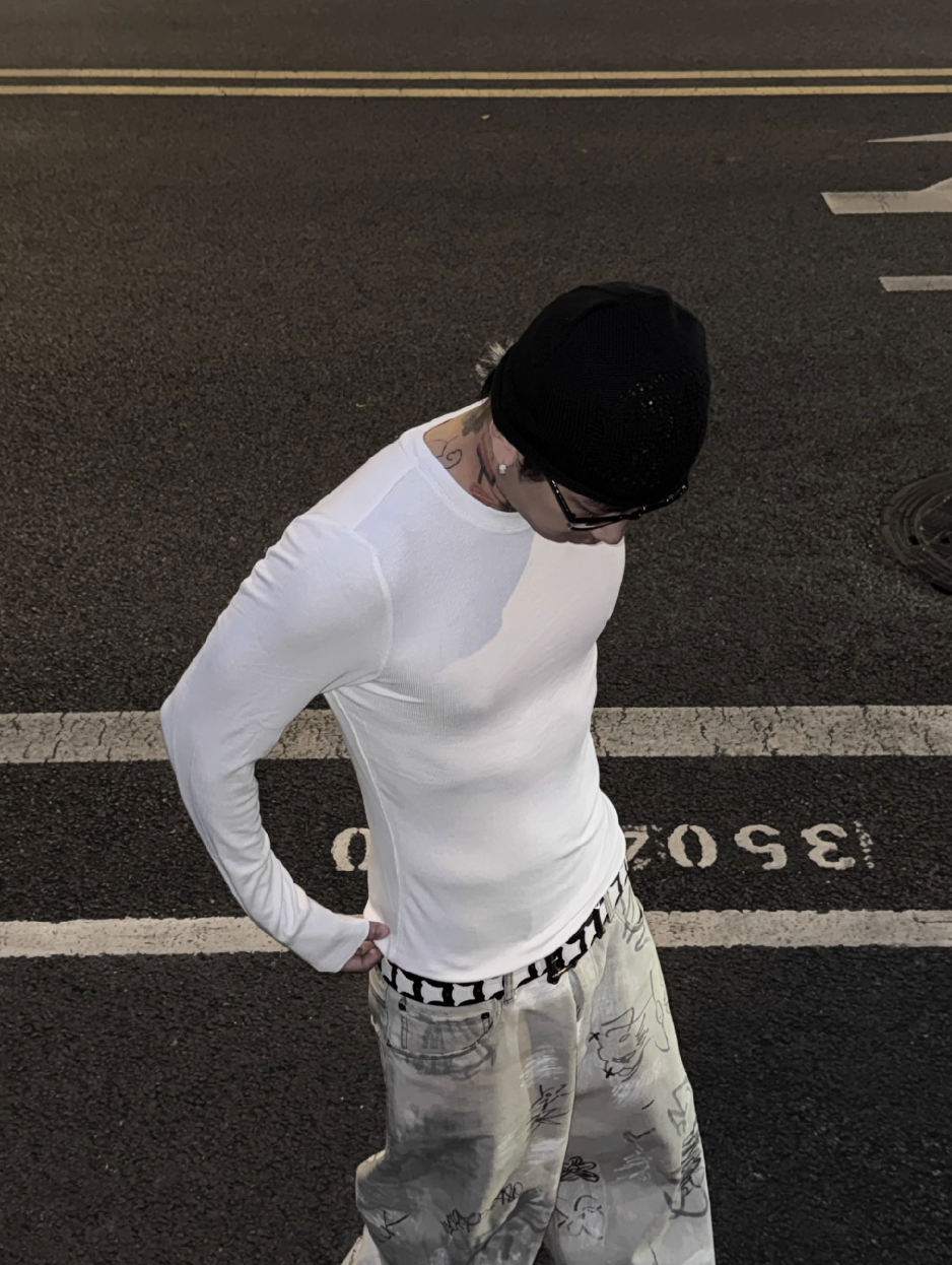 S45 Stretch Fit Basic Long Sleeve Tee | Face 3 Face