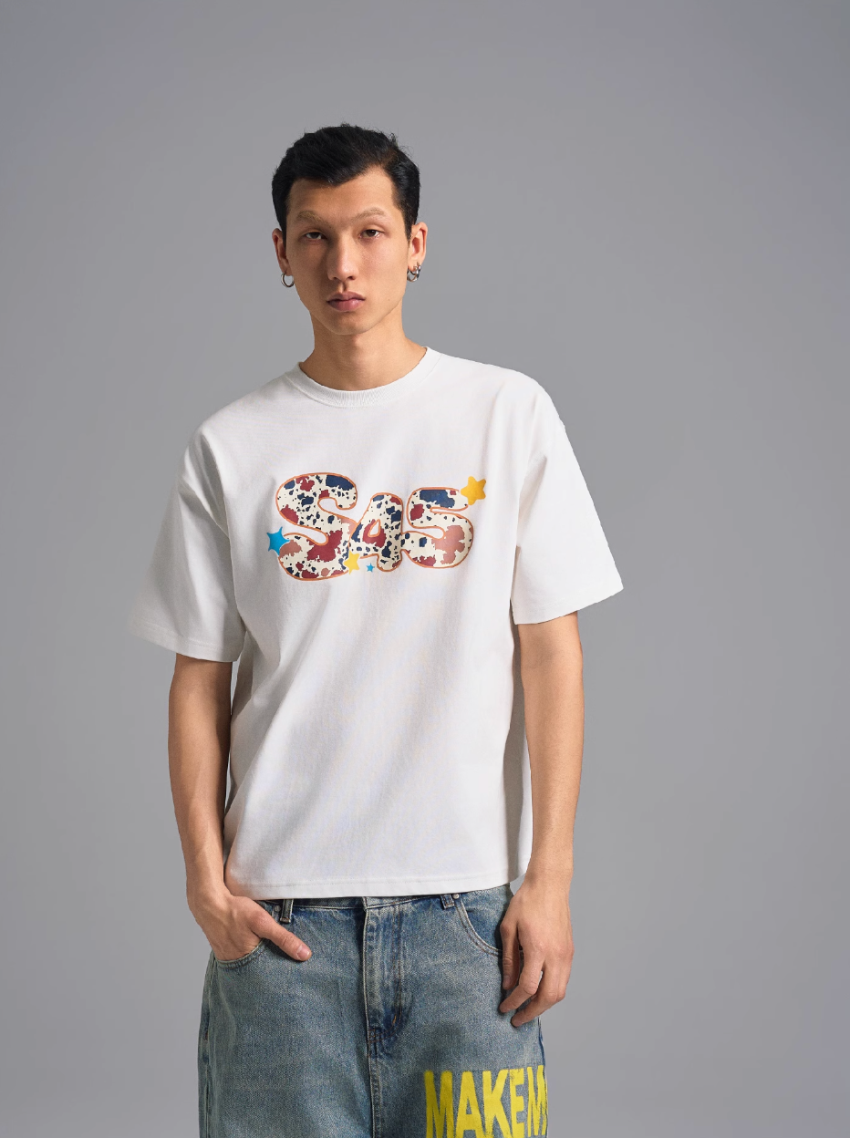 S45 Cow Print Basic Logo Tee | Face 3 Face