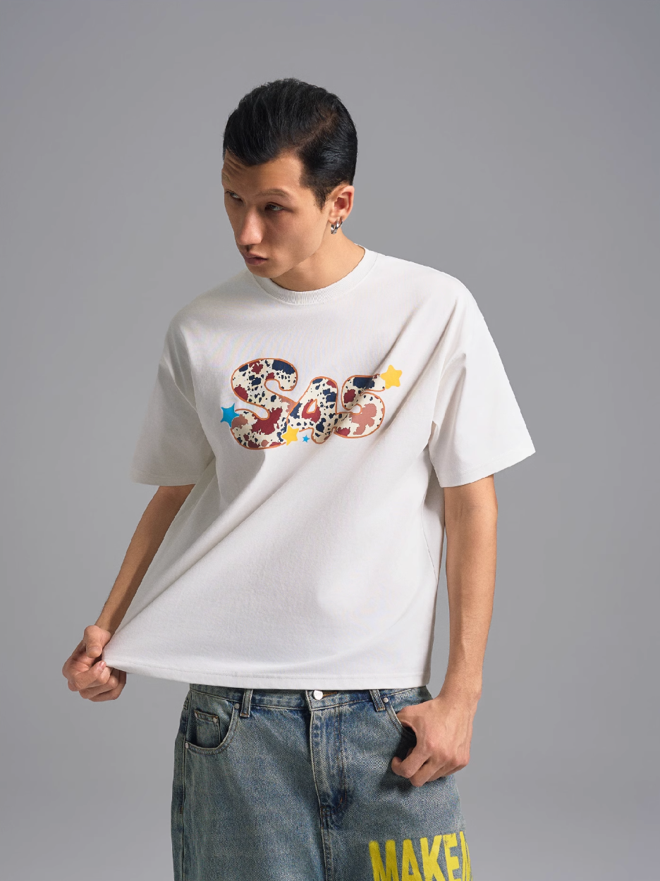 S45 Cow Print Basic Logo Tee | Face 3 Face
